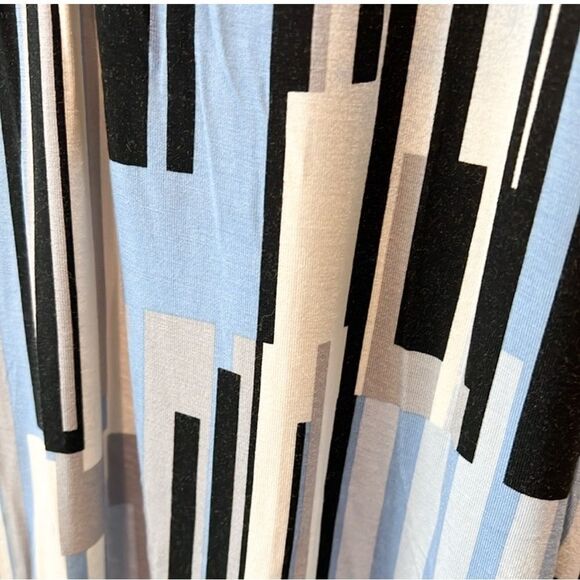 Soma Twist Front Maxi Dress Geometric Print Stretch Knit Black Blue Cream XS NWT - Picture 12 of 14